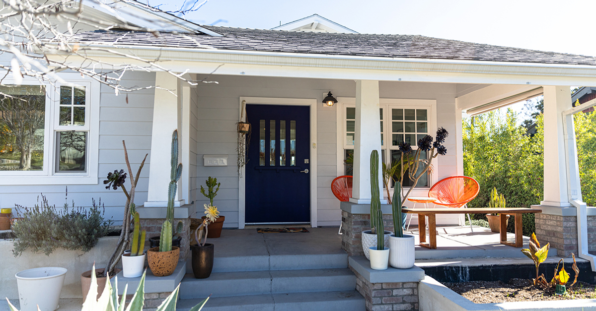 Front porch of a bungalow home